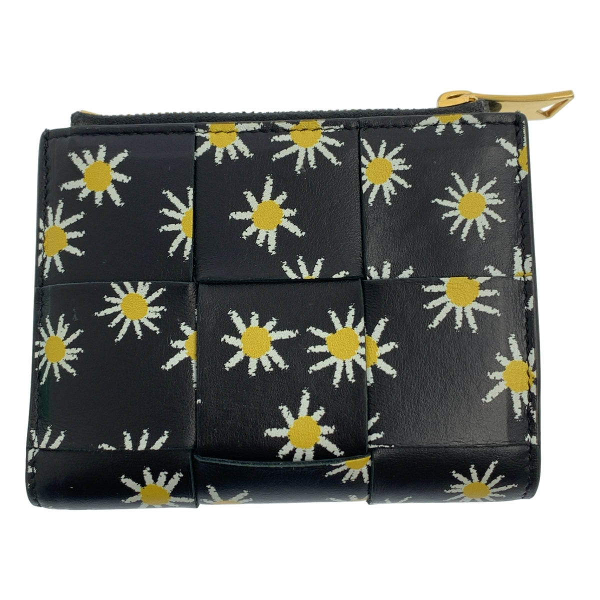 【美品】  BOTTEGA VENETA / ボッテガヴェネタ | イントレチャート スモールカセット ウォレット 二つ折り財布 | ブラック | レディース