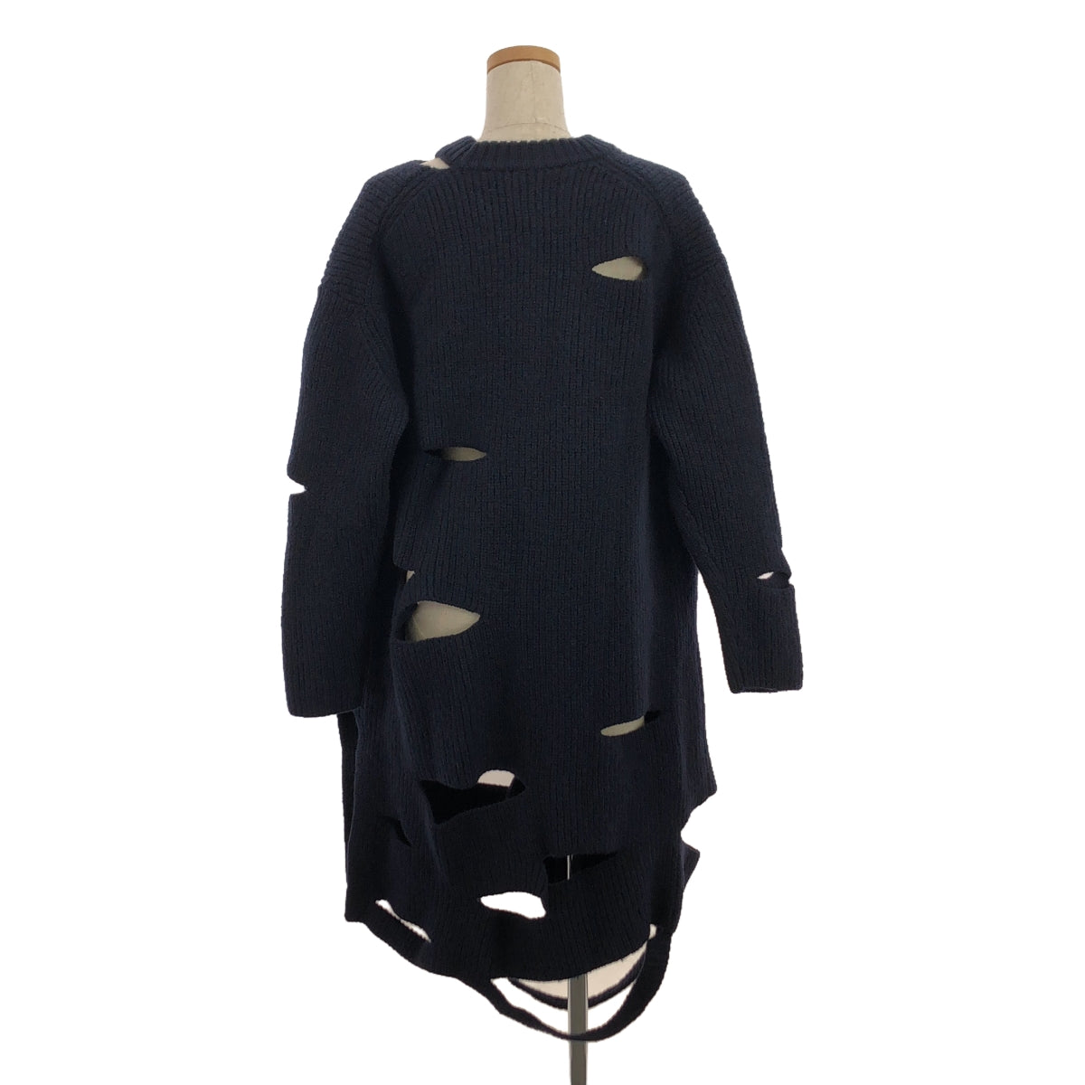 [品相良好] Y's / Y's 山本耀司 |變形鏤空針織連身裙 | 2 |海軍 |女性的