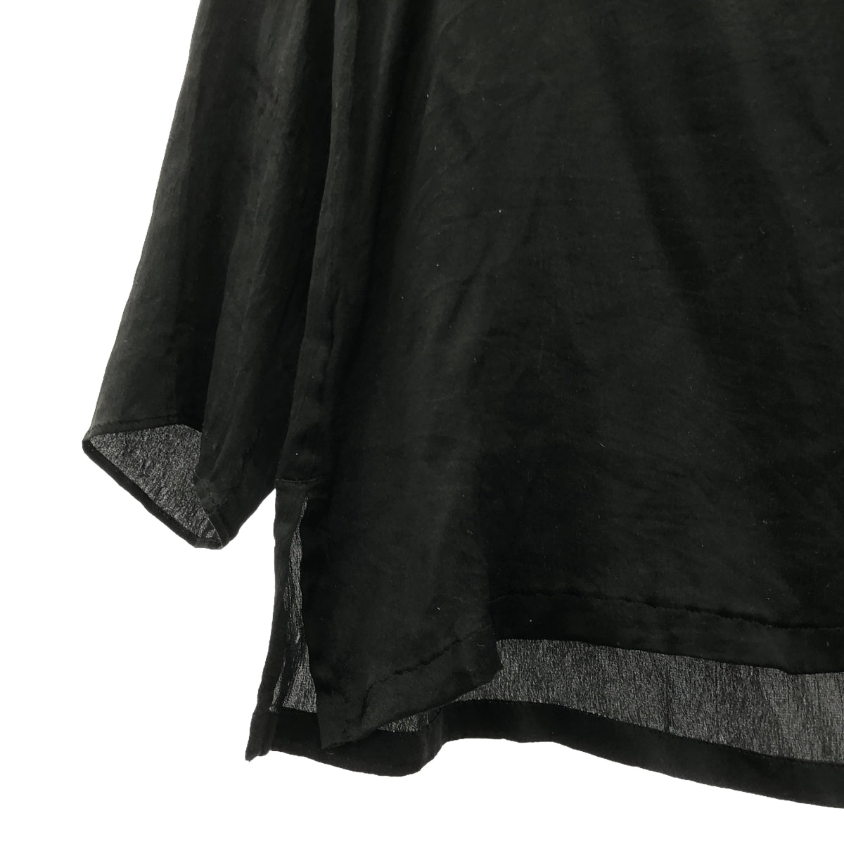 NOWOS / NOWOS | Silk blouse No collar shirt |