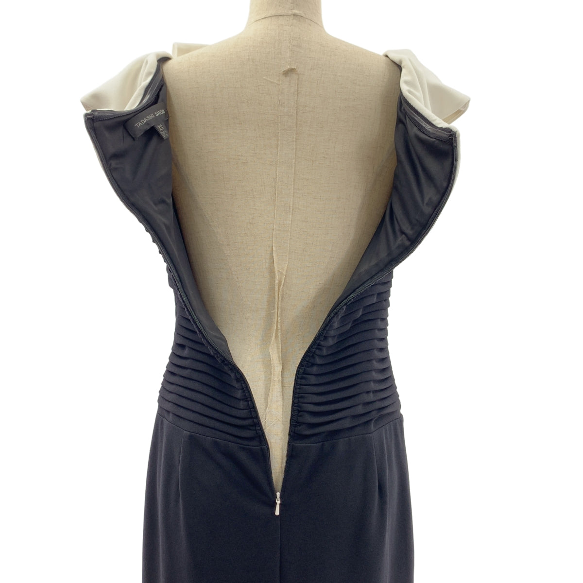 TADASHI SHOJI / 타다시 쇼지 | DARINA DRAPED BOW GOWN 리본 주름 드레이프 원피스 | XS |