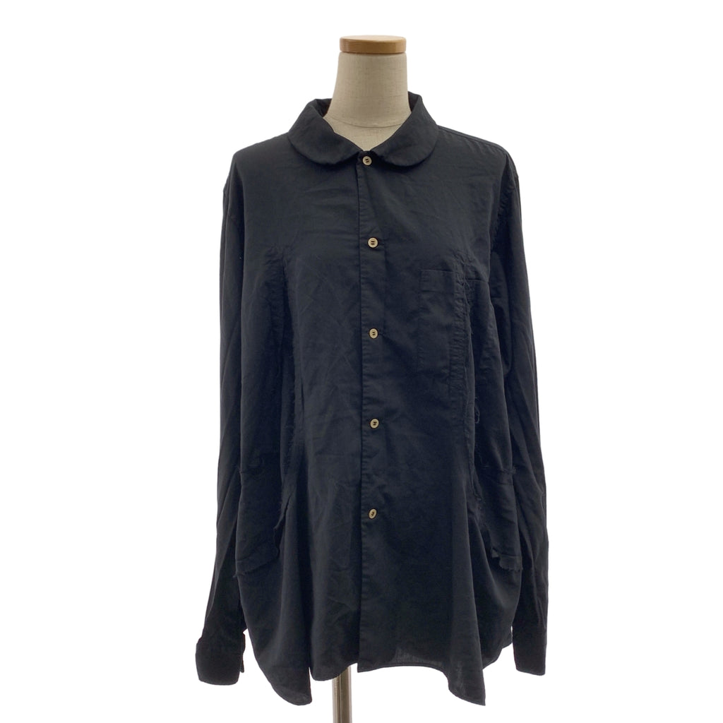BLACK COMME des GARCONS / 블랙 콤 데 갤슨 | AD2024 | 폴리 에스테르 제품 가공 컷 오버 셔츠 | L | 남성