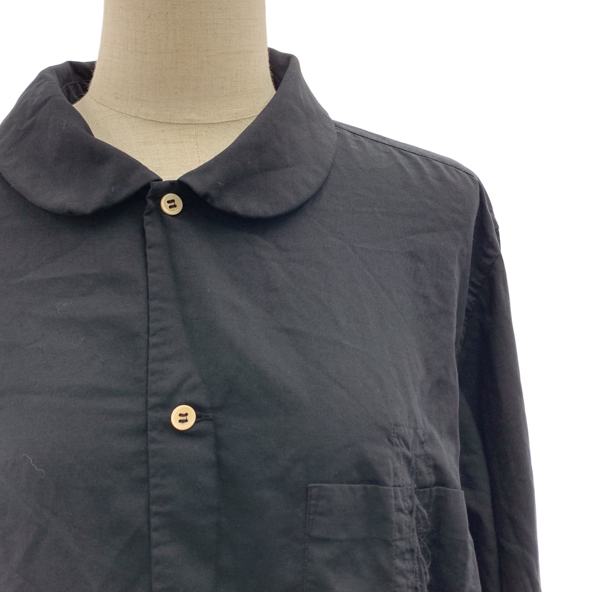 BLACK COMME des GARCONS / 블랙 콤 데 갤슨 | AD2024 | 폴리 에스테르 제품 가공 컷 오버 셔츠 | L | 남성