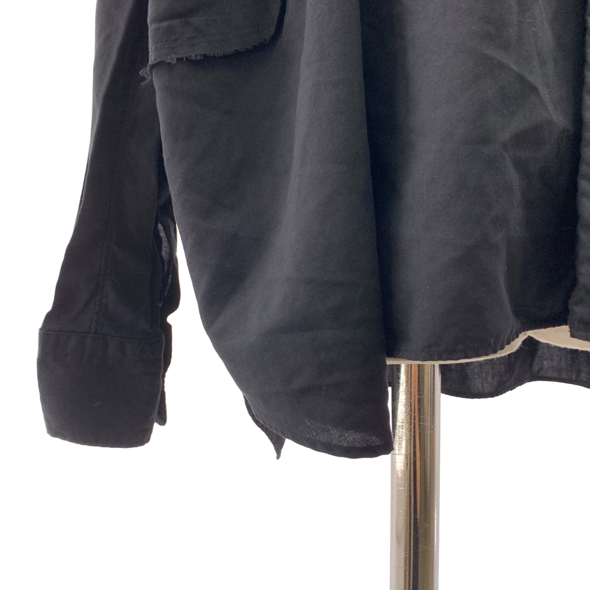 BLACK COMME des GARCONS / 블랙 콤 데 갤슨 | AD2024 | 폴리 에스테르 제품 가공 컷 오버 셔츠 | L | 남성
