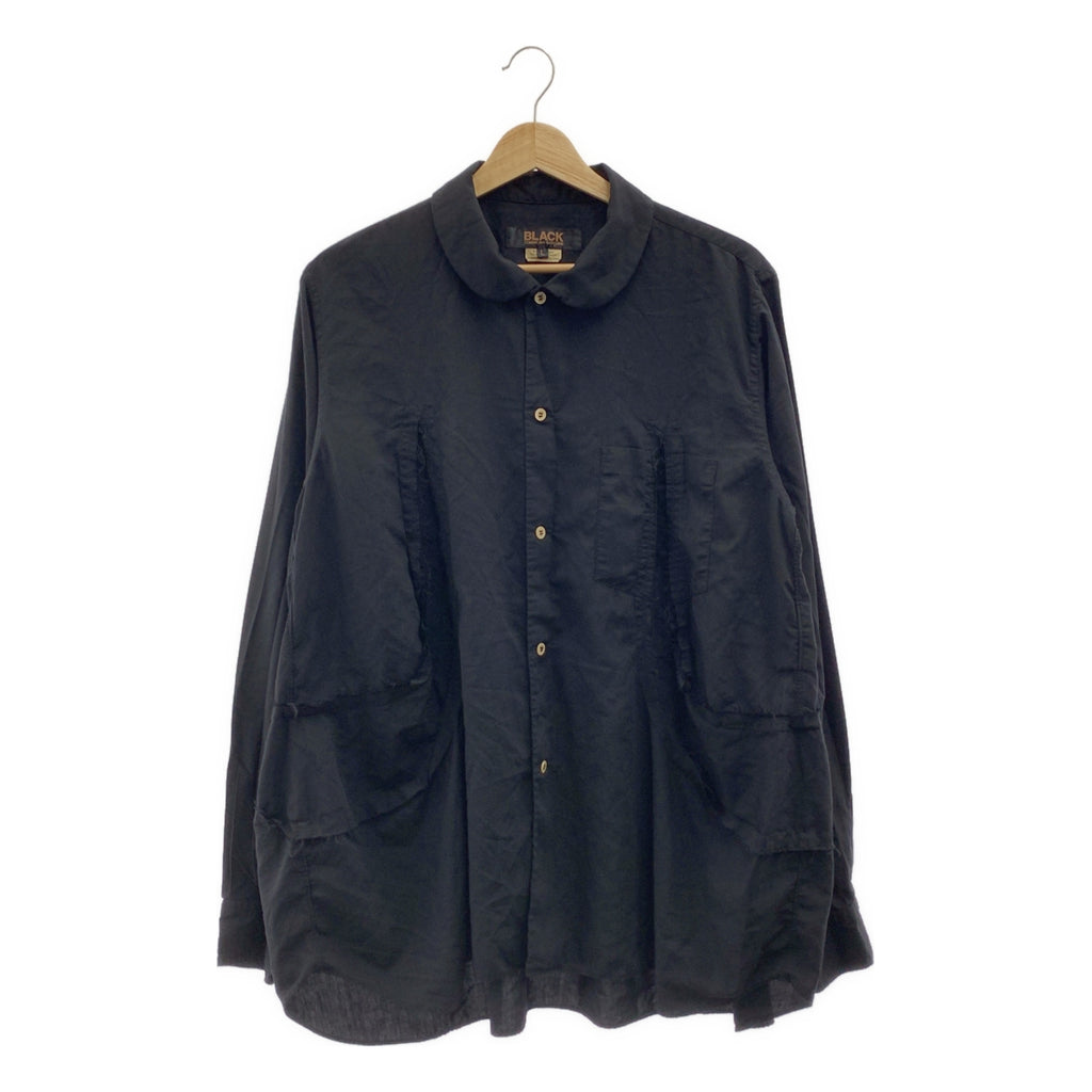 BLACK COMME des GARCONS / 블랙 콤 데 갤슨 | AD2024 | 폴리 에스테르 제품 가공 컷 오버 셔츠 | L | 남성