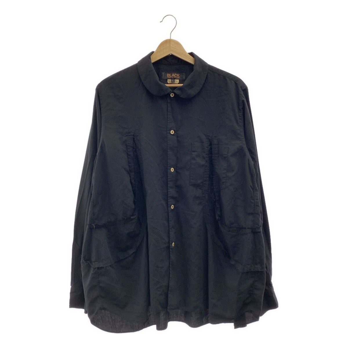 BLACK COMME des GARCONS / 블랙 콤 데 갤슨 | AD2024 | 폴리 에스테르 제품 가공 컷 오버 셔츠 | L | 남성
