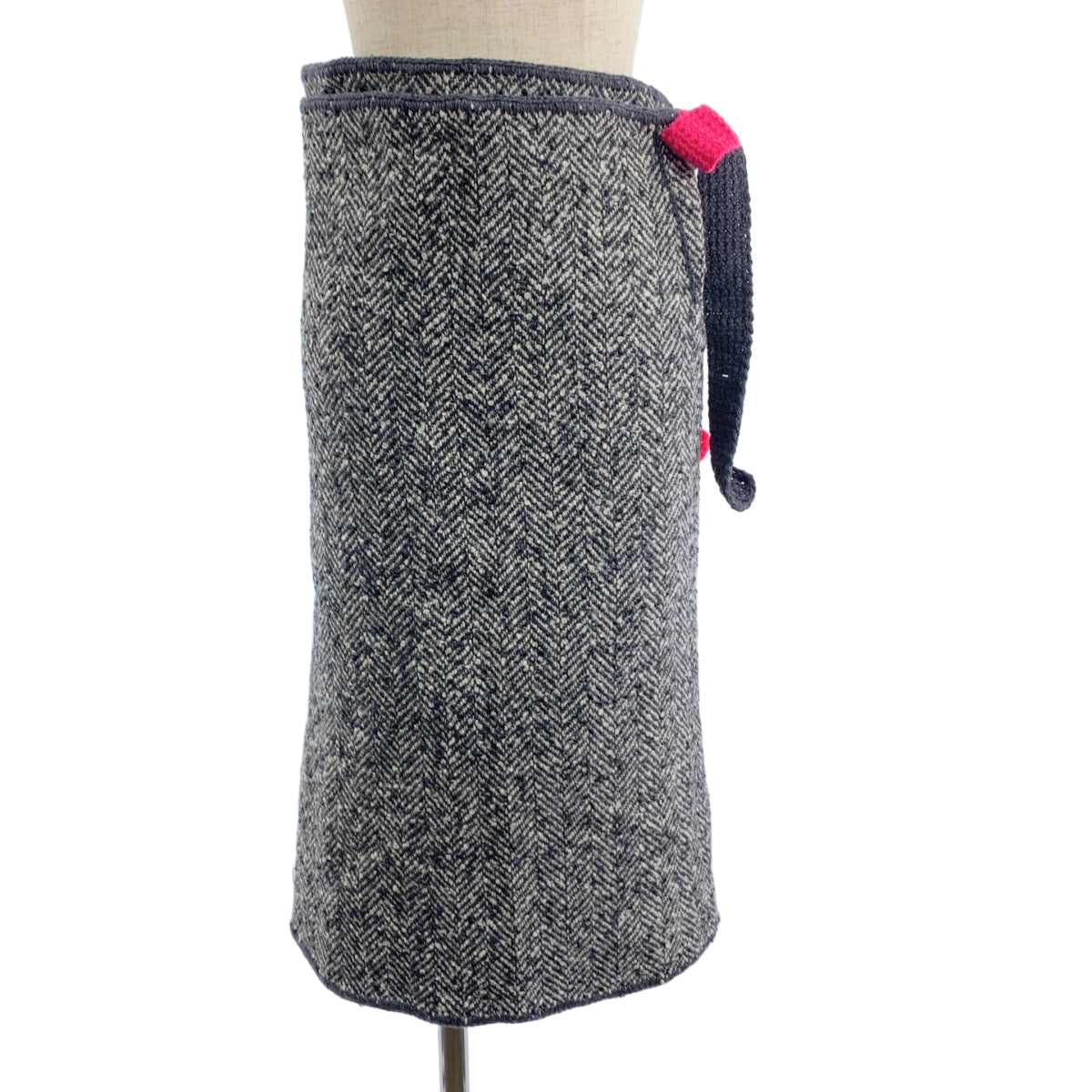 丹妮拉格雷吉斯 |羊毛人字形花呢圍裹式半身裙| SHOPBOP F |