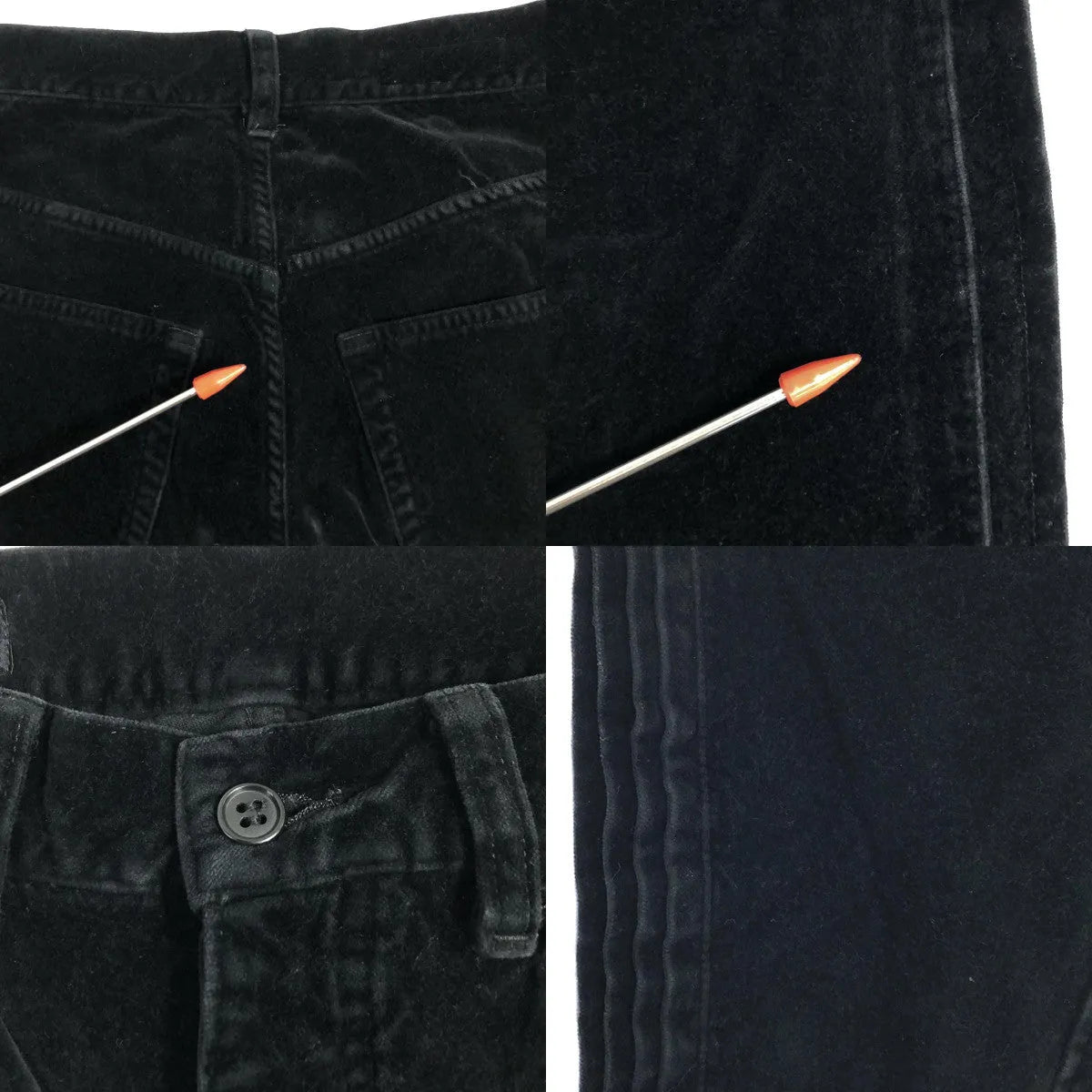 CABANE de ZUCCa / カバン ド ズッカ | インサイドアウト サイドライン ベロアパンツ | S | ブラック | メンズ