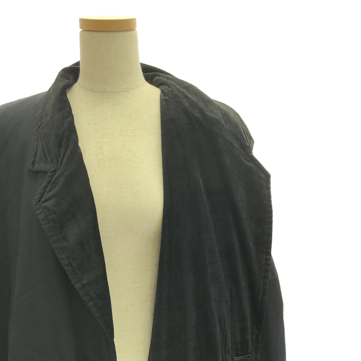 COMME des GARCONS / コムデギャルソン | 裏地ベロア オーバーサイズ ロングコート | ブラック | レディース
