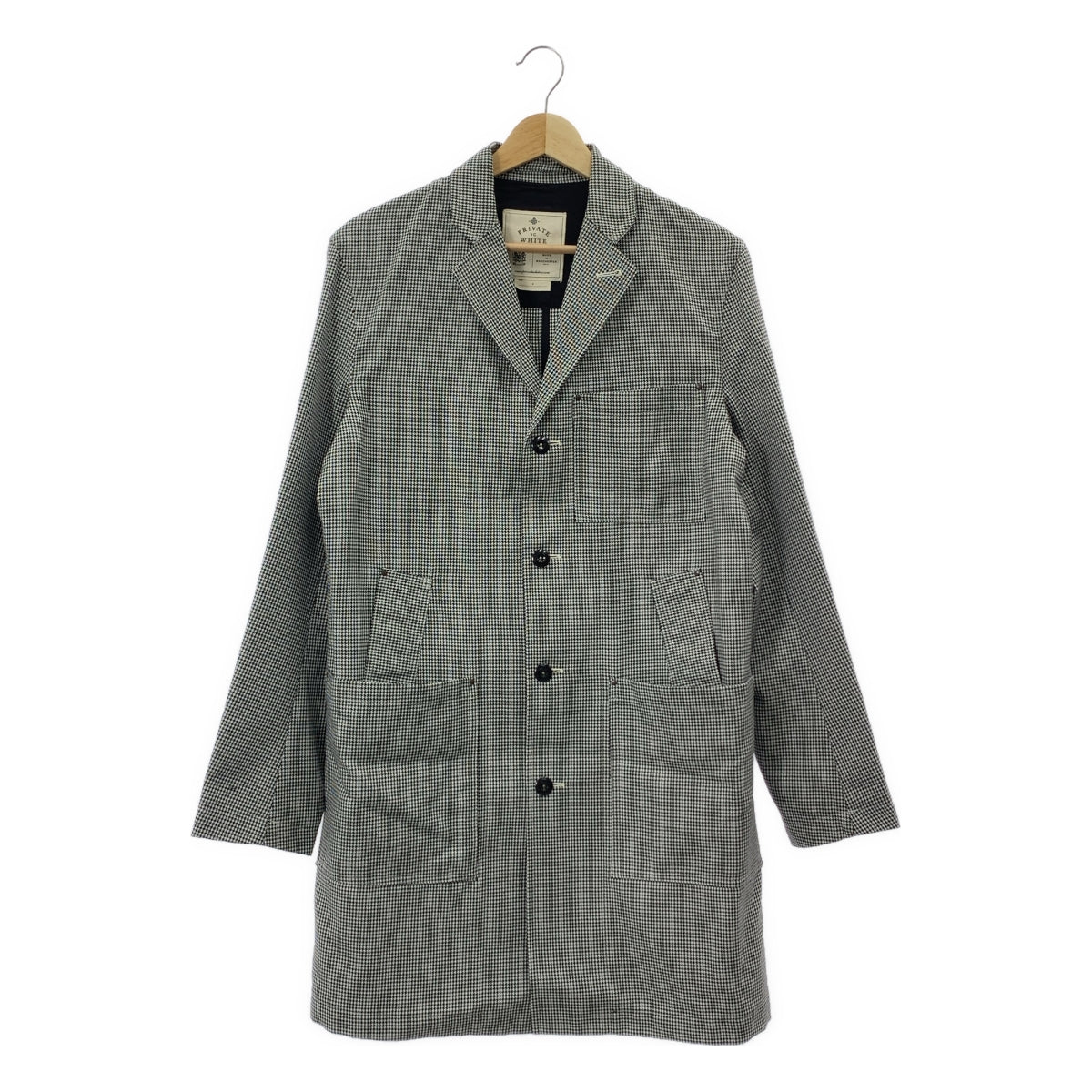 PRIVATE WHITE VC / 프라이빗 화이트 | 치토리 격자 총 무늬 숍 코트 | 4 | 남성