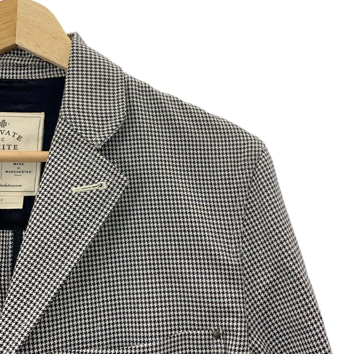PRIVATE WHITE VC / 프라이빗 화이트 | 치토리 격자 총 무늬 숍 코트 | 4 | 남성
