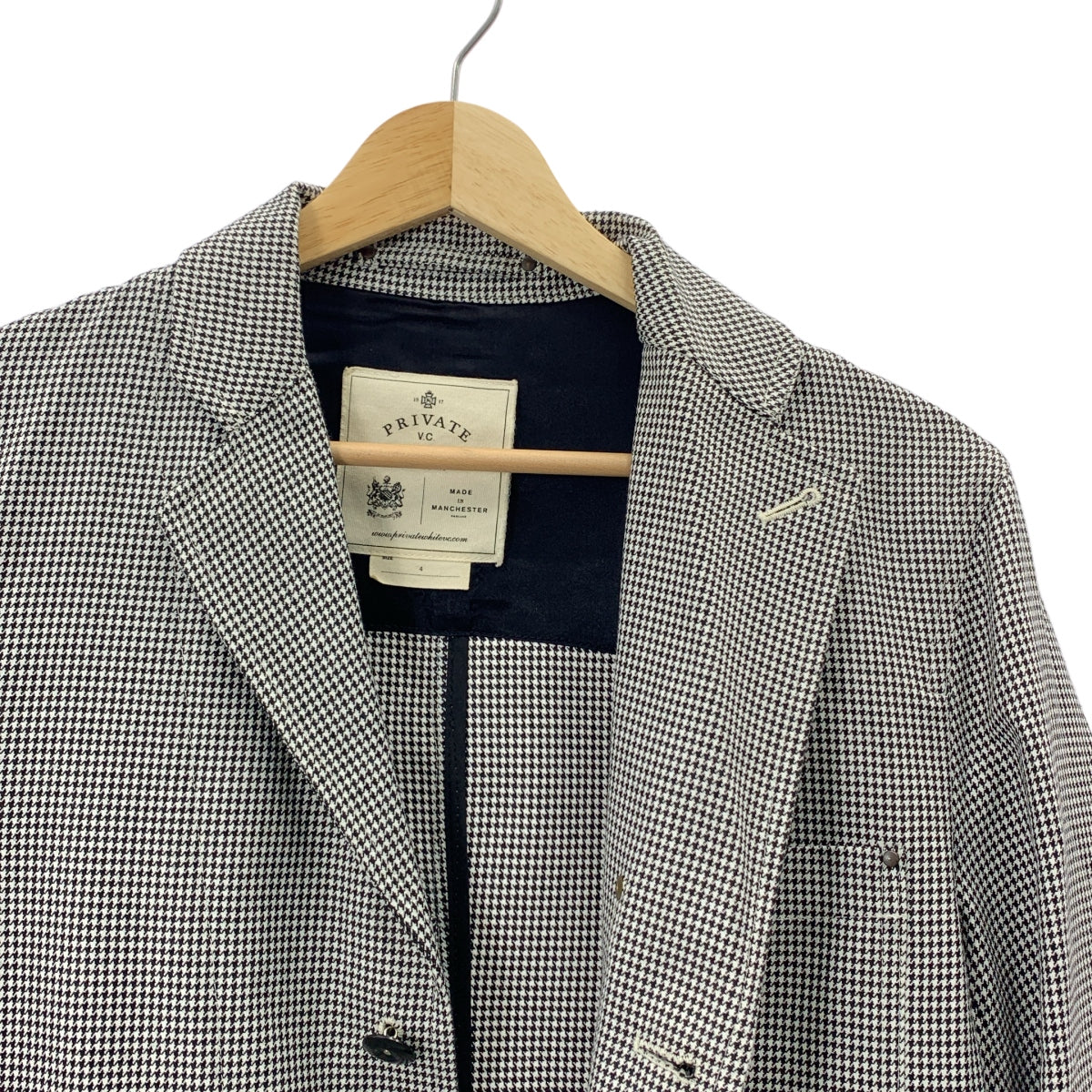 PRIVATE WHITE VC / 프라이빗 화이트 | 치토리 격자 총 무늬 숍 코트 | 4 | 남성