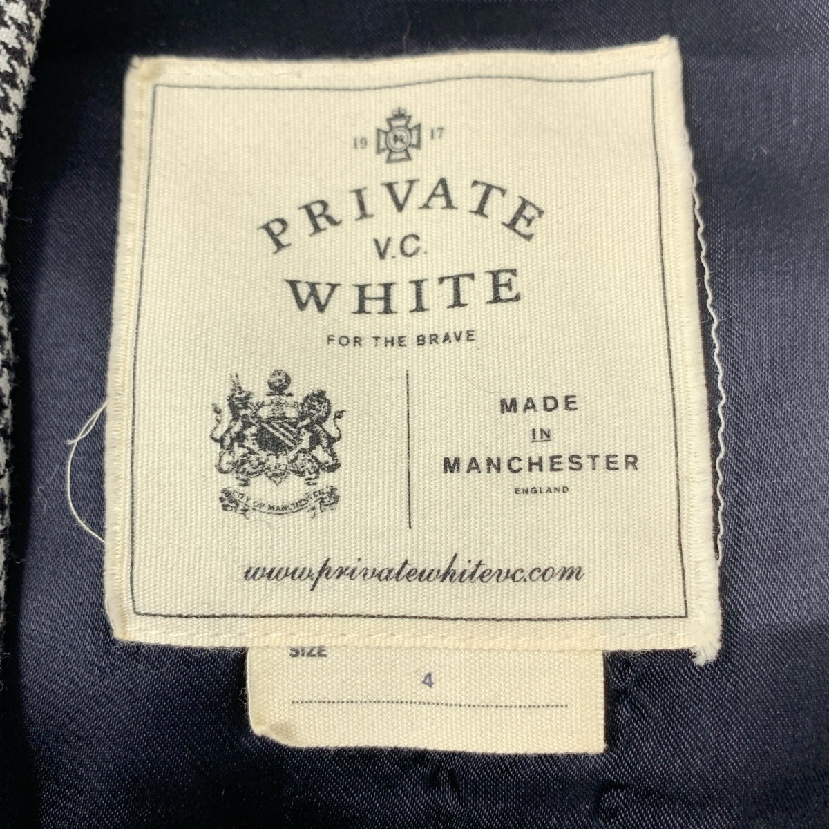 PRIVATE WHITE VC | 千鳥格印花外套 | 尺寸 4 | 男款