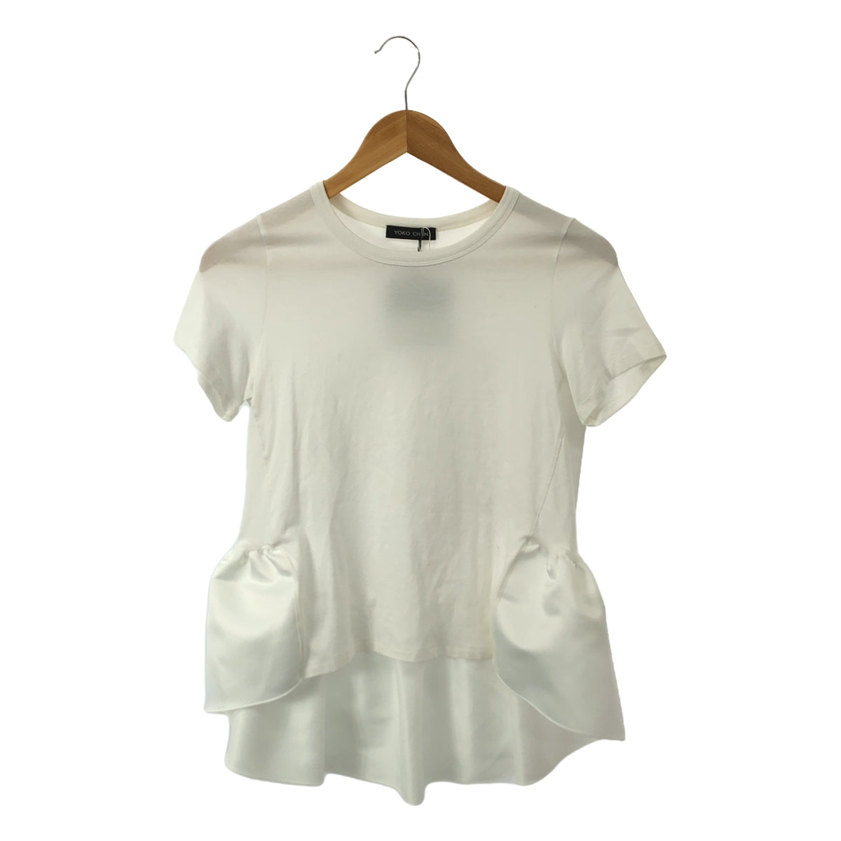 [Good Condition] YOKO CHAN / Yoko Chan | Different Material Peplum Cut and Sew | 38 | White | Women's