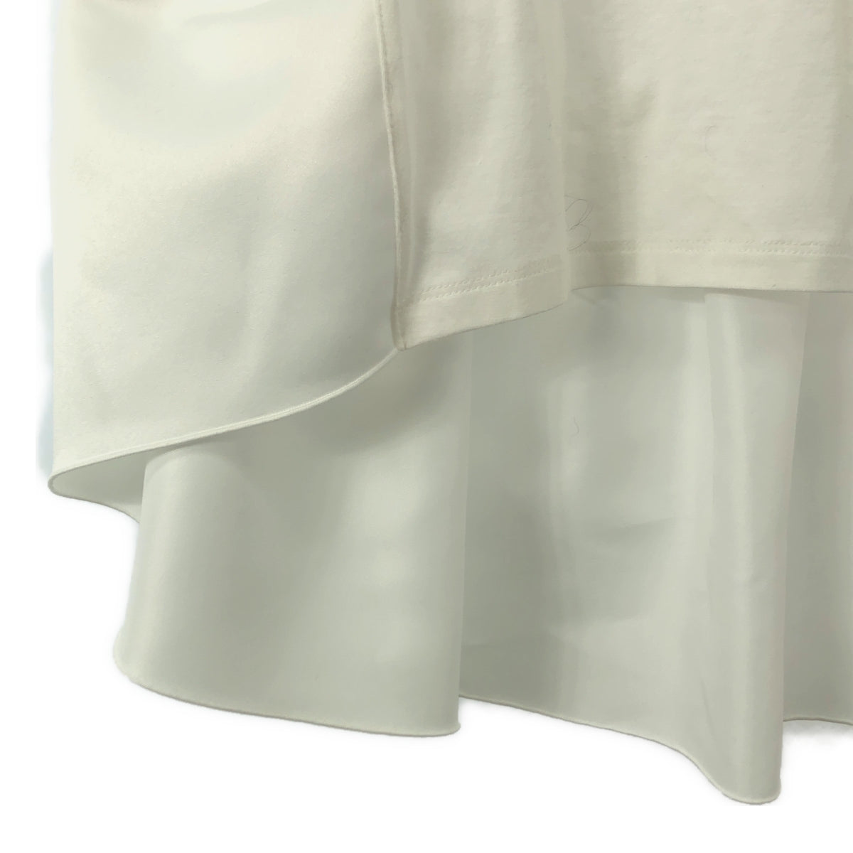 [Good Condition] YOKO CHAN / Yoko Chan | Different Material Peplum Cut and Sew | 38 | White | Women's