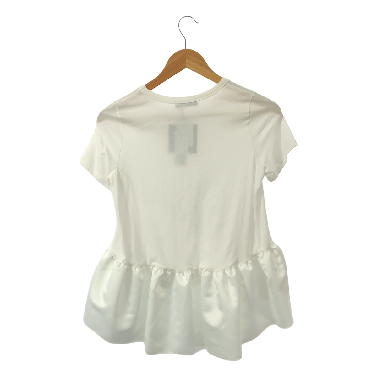 [Good Condition] YOKO CHAN / Yoko Chan | Different Material Peplum Cut and Sew | 38 | White | Women's