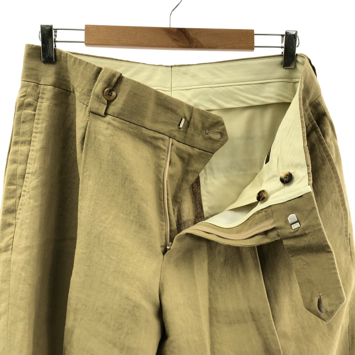 CARUSO / カルーゾ | リネン タック スラックス パンツ | 48 | メンズ