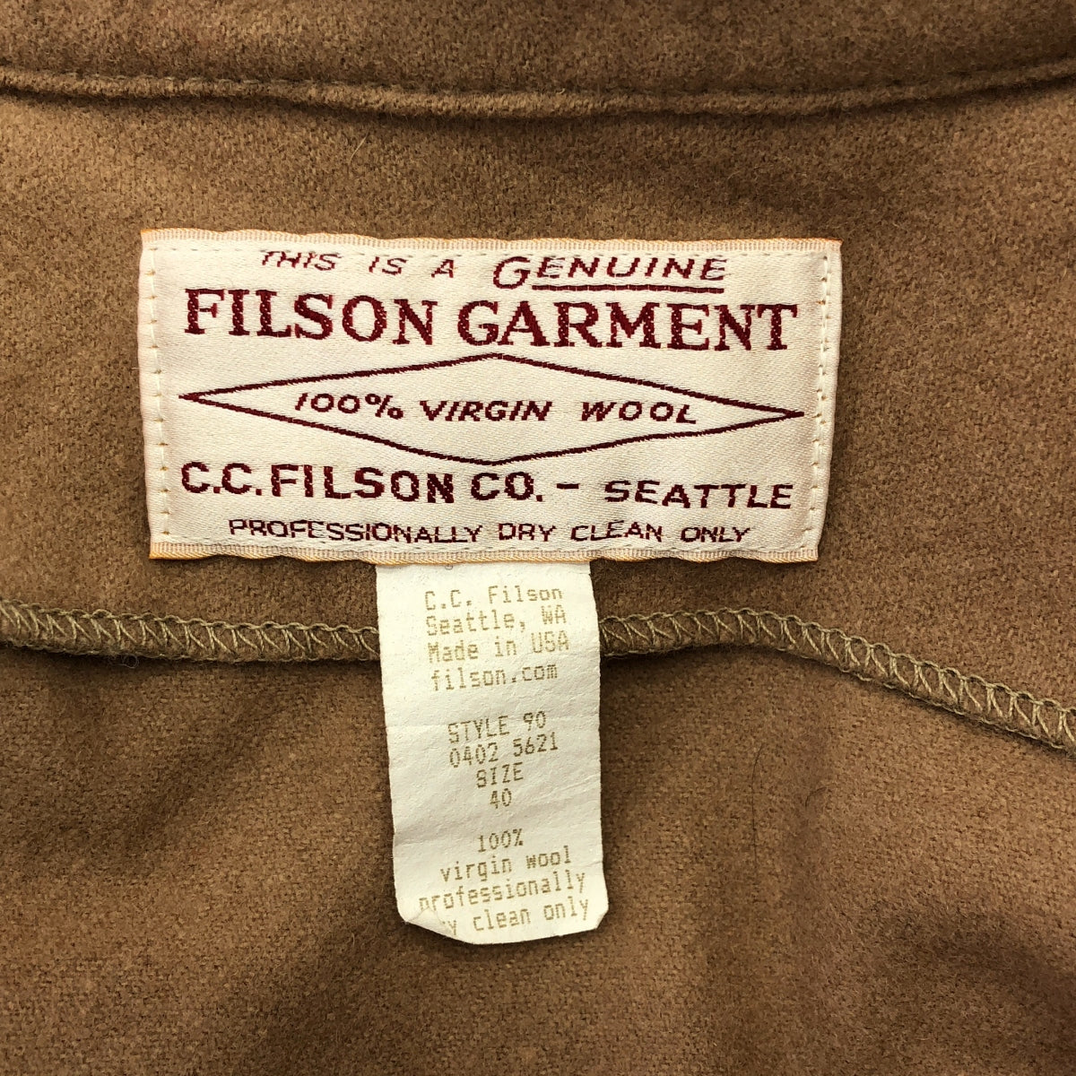 VINTAGE / ヴィンテージ古着 | FILSON GARMENT フィルソンガーメント / USA製 Jac-Shirt ヘビー ウール シャツ | 40 | ベージュ | メンズ