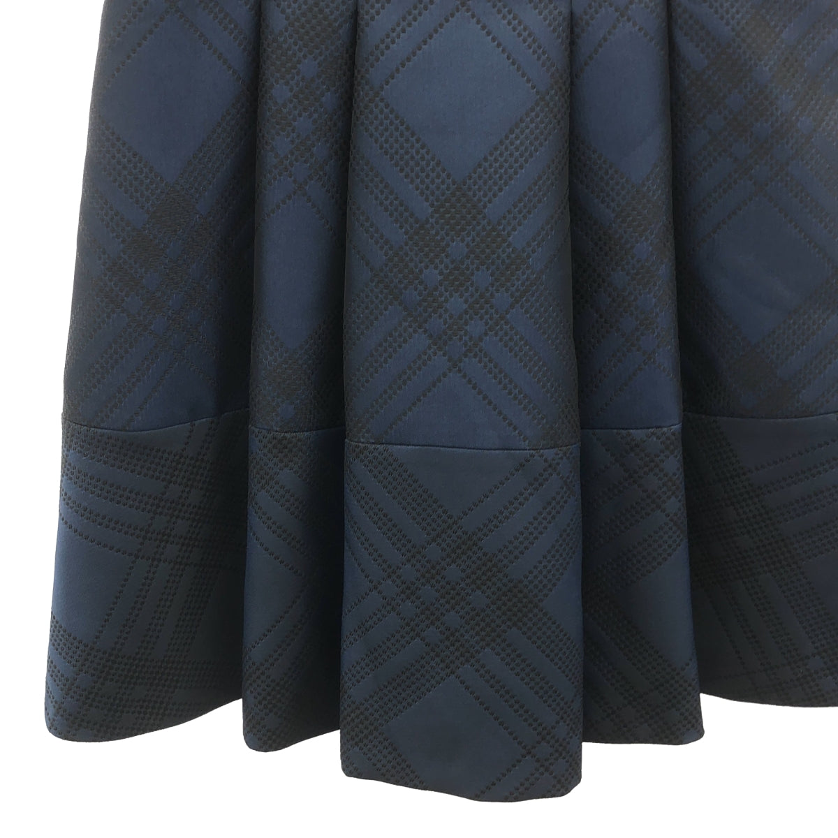 JIL SANDER NAVY / 질 썬더 네이비 | 체크 탁 플레어 원피스 | 34 | 네이비 / 블랙 | 여성