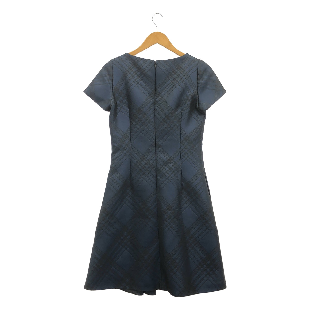JIL SANDER NAVY / 질 썬더 네이비 | 체크 탁 플레어 원피스 | 34 | 네이비 / 블랙 | 여성