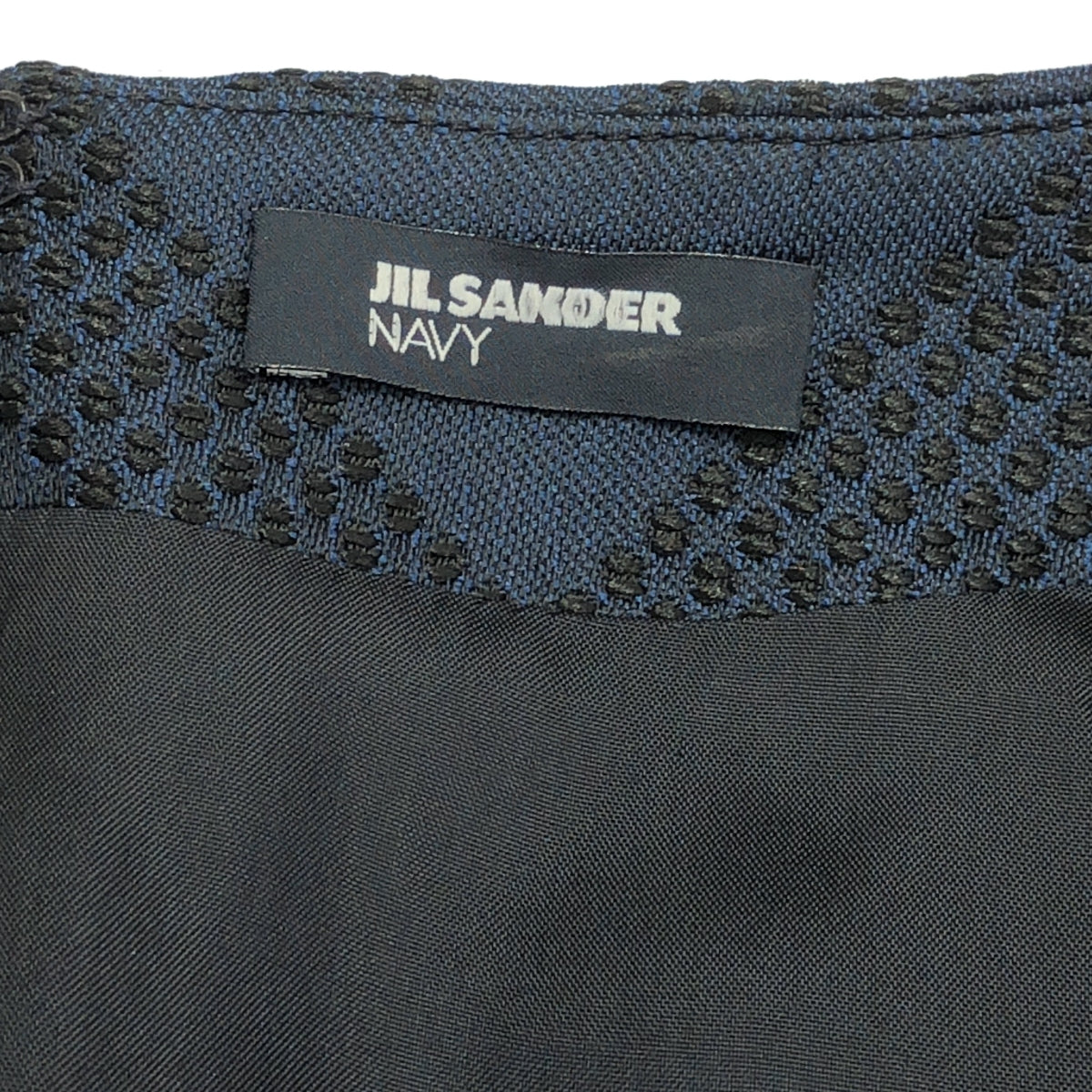 JIL SANDER NAVY / 질 썬더 네이비 | 체크 탁 플레어 원피스 | 34 | 네이비 / 블랙 | 여성