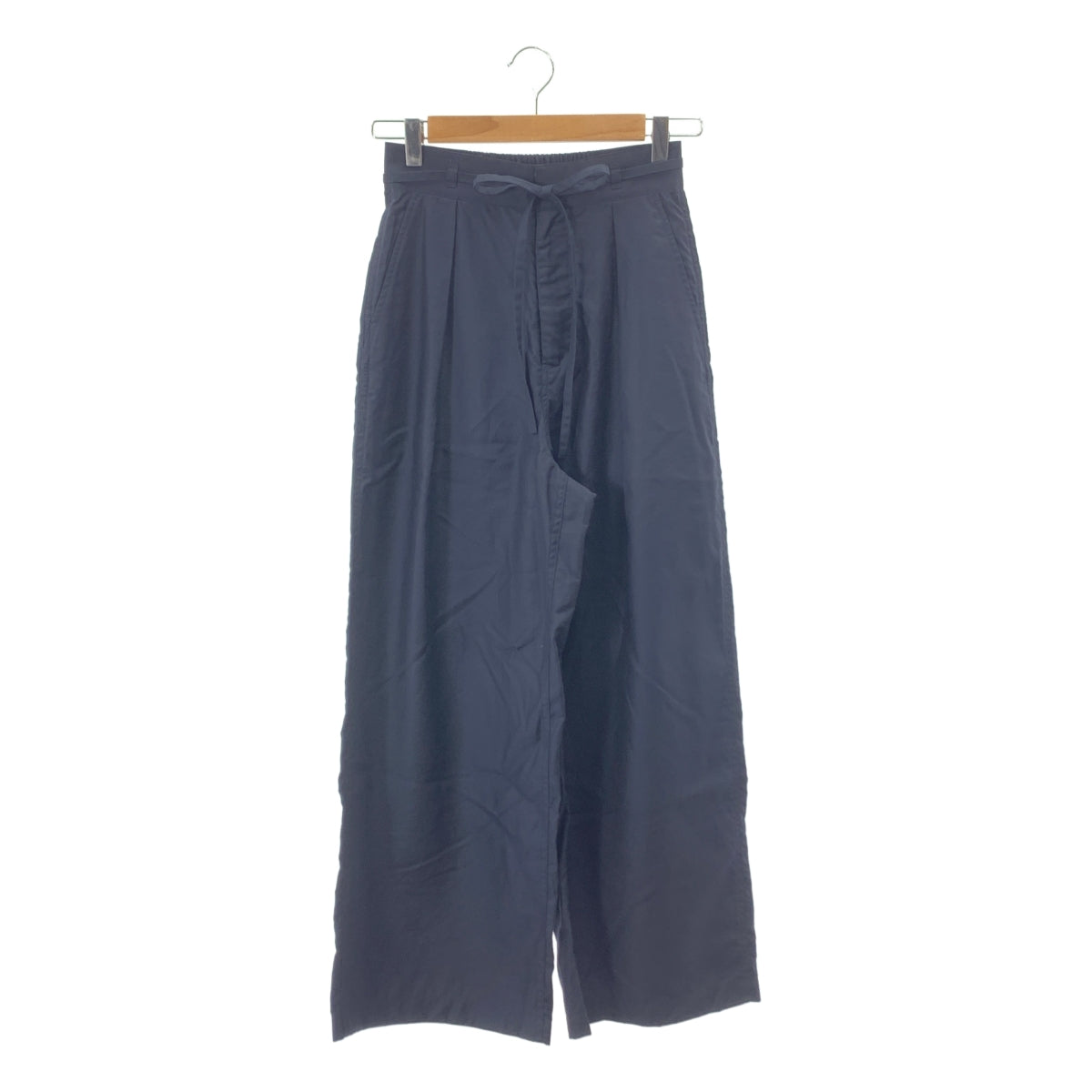 BEAUTY&amp;YOUTH | 斜紋緞帶腰帶寬褲 | XS | 海軍藍 | 女款