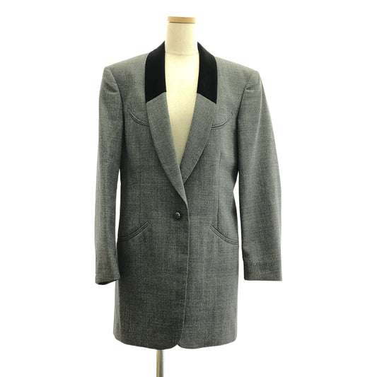 Maison Margiela / メゾンマルジェラ | 2020SS | CONTRAST LAPEL OVERSIZE BLAZER ベロア切替ラペル ウール 1B テーラードジャケット | 36 | レディース