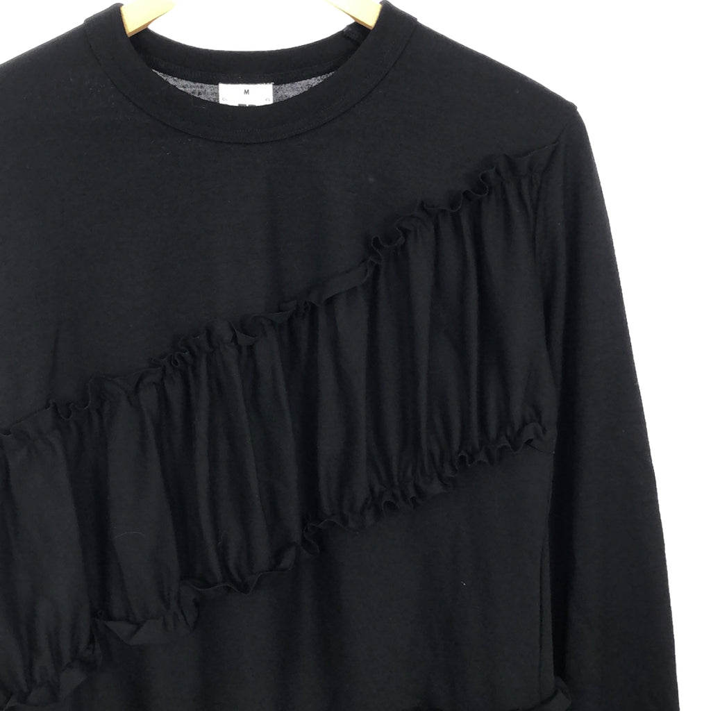 【美品】  noir kei ninomiya / ノワールケイニノミヤ | 2023AW | ラッフルディテール アシンメトリー二ット | M | ブラック | レディース