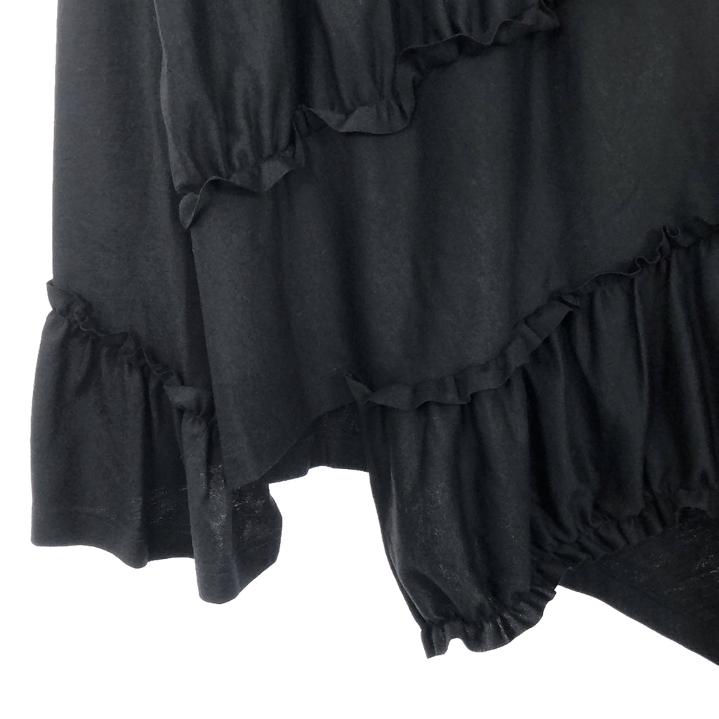 【美品】  noir kei ninomiya / ノワールケイニノミヤ | 2023AW | ラッフルディテール アシンメトリー二ット | M | ブラック | レディース