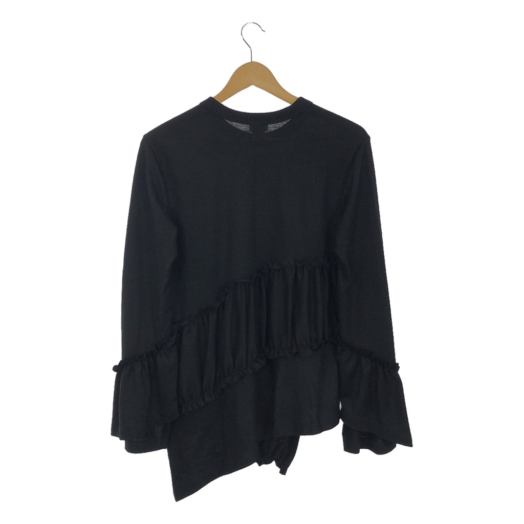 【美品】  noir kei ninomiya / ノワールケイニノミヤ | 2023AW | ラッフルディテール アシンメトリー二ット | M | ブラック | レディース
