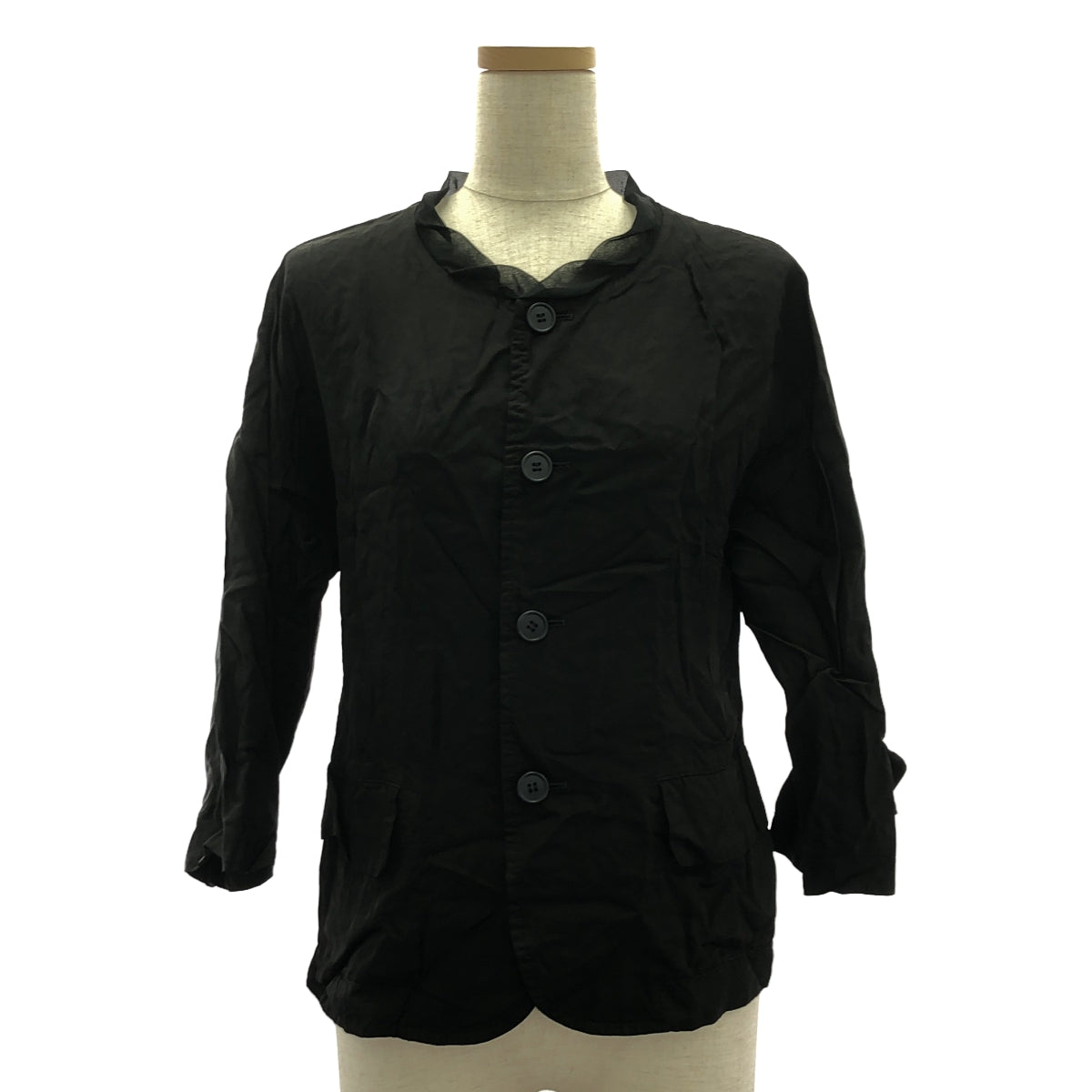 tricot COMME des GARCONS | 2009SS | 染色銅氨絲薄領單層外套 | M | 黑色 | 女款