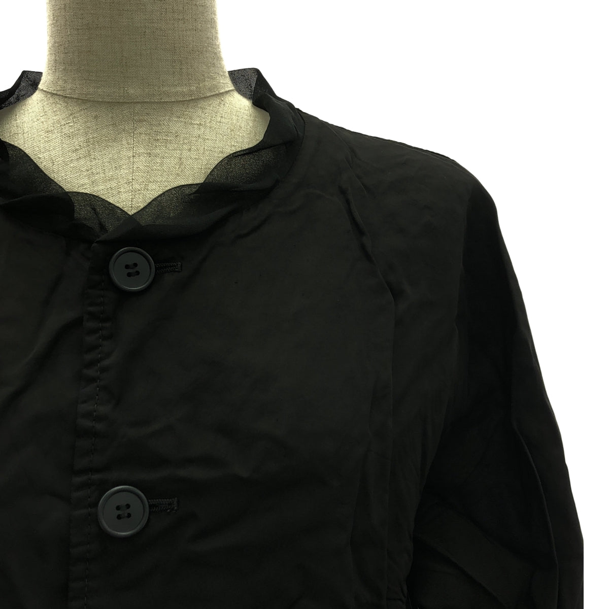 tricot COMME des GARCONS | 2009SS | 染色銅氨絲薄領單層外套 | M | 黑色 | 女款