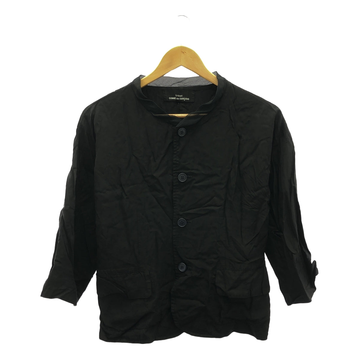 tricot COMME des GARCONS | 2009SS | 染色銅氨絲薄領單層外套 | M | 黑色 | 女款