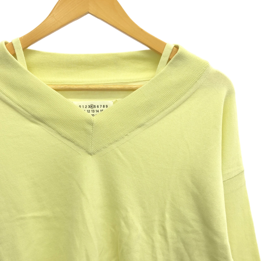 Maison Margiela | 2020春夏 |肘部貼片V領棉質針織衫 | XS |黃色 |女性的