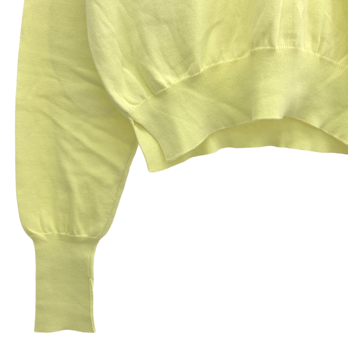 Maison Margiela / 메종 마르젤라 | 2020SS | 엘보 패치 V 넥 코튼 니트 | XS | 옐로우 | 여성