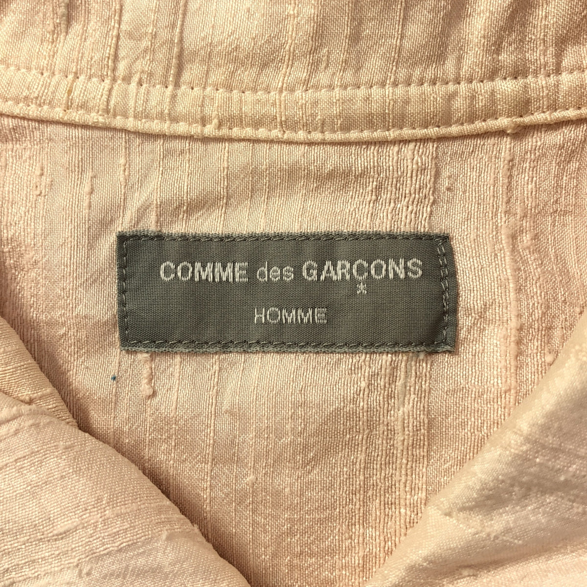 COMME des GARCONS HOMME | AD1999 | 90s vintage silver tag silk jacquard open collar short sleeve wide shirt |