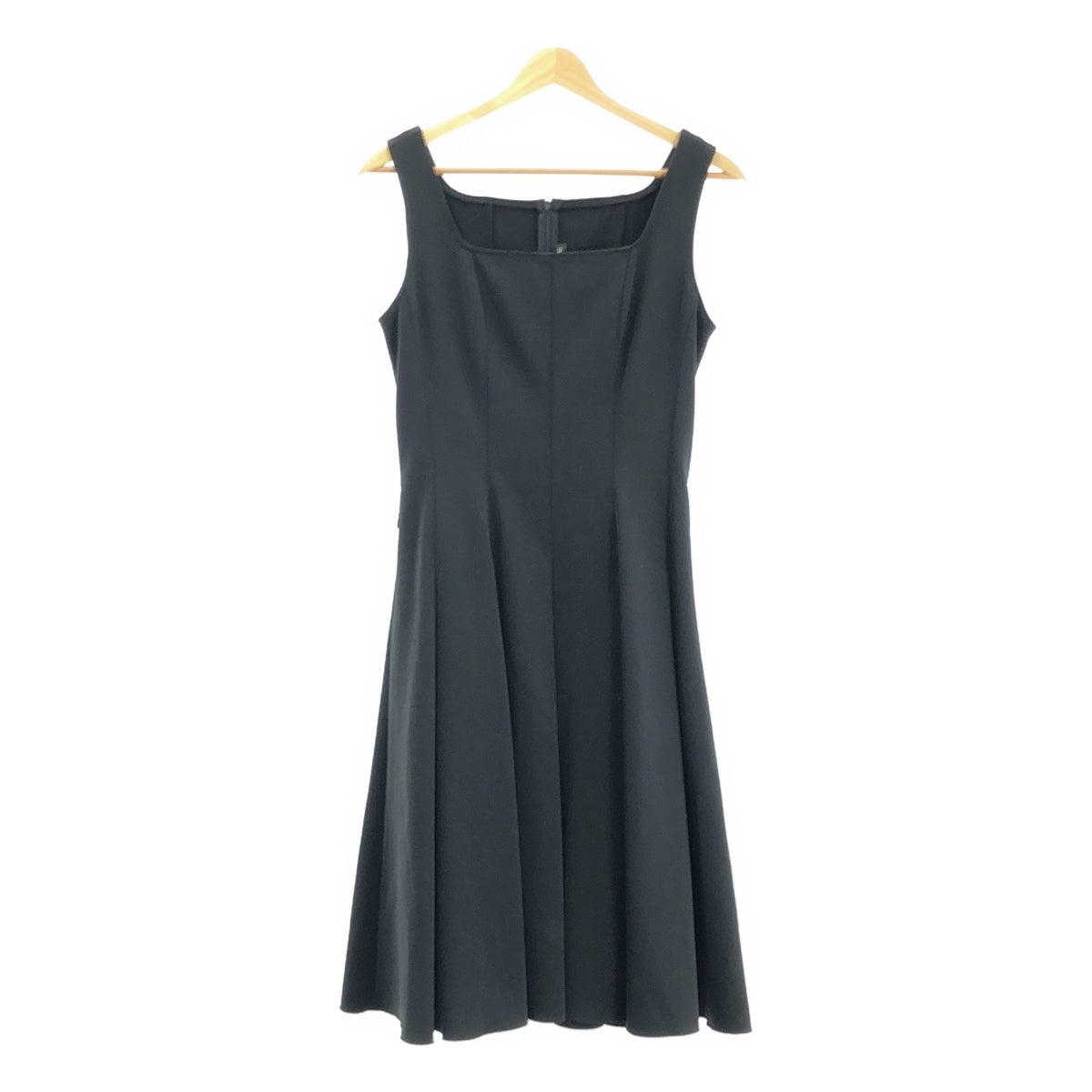 FOXEY NEW YORK / フォクシーニューヨーク | スクエアネック ノースリーブワンピース | 40 | ブラック | レディース