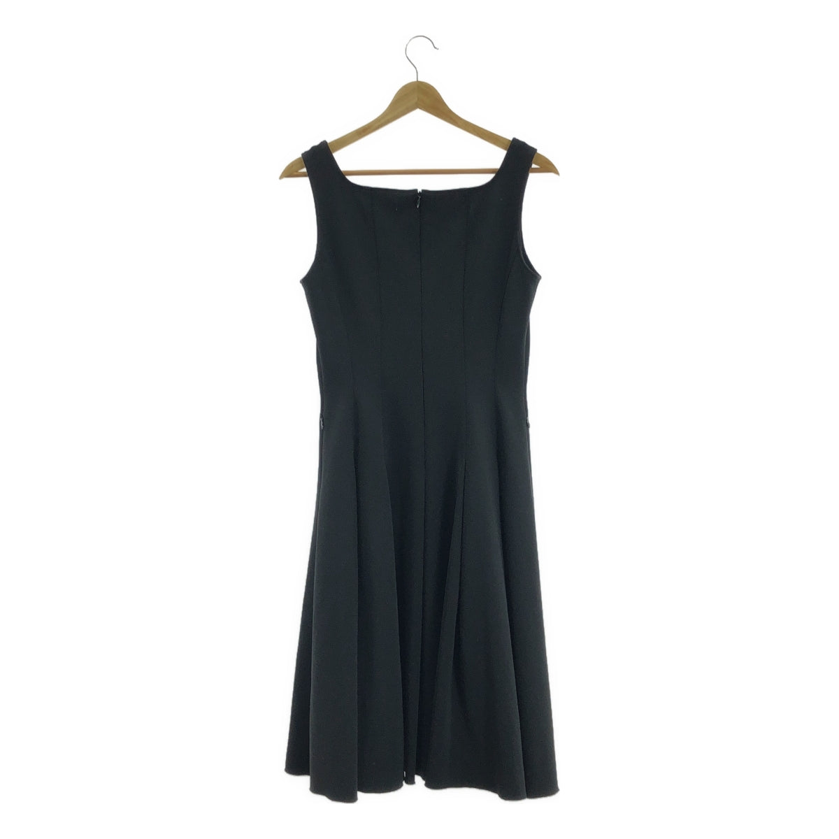 FOXEY NEW YORK / フォクシーニューヨーク | スクエアネック ノースリーブワンピース | 40 | ブラック | レディース