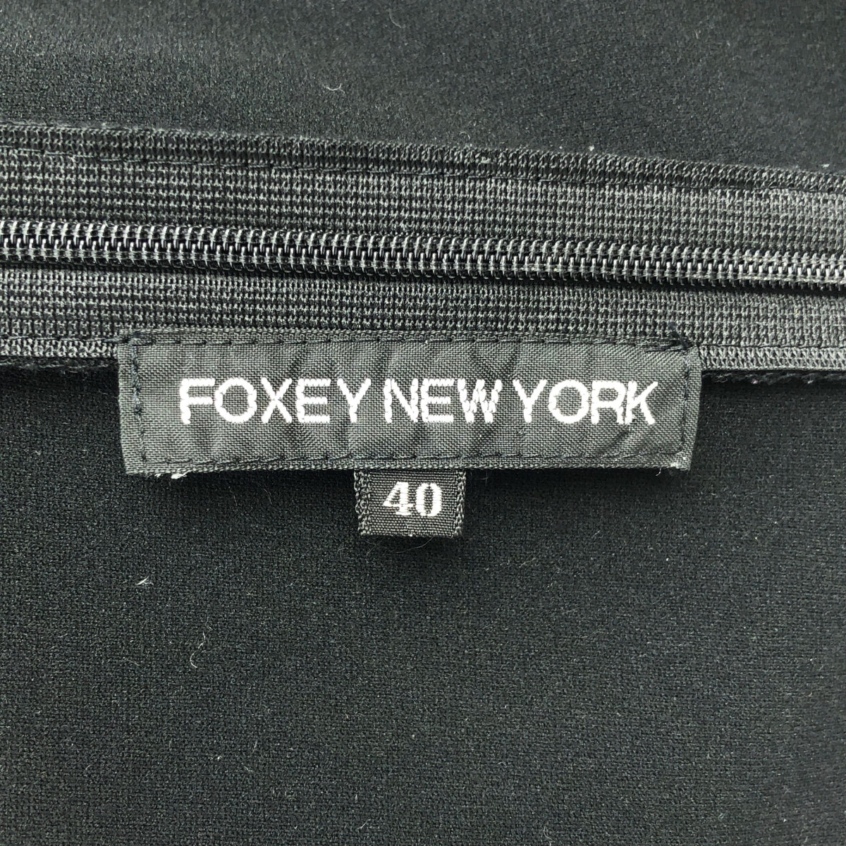 FOXEY NEW YORK / フォクシーニューヨーク | スクエアネック ノースリーブワンピース | 40 | ブラック | レディース