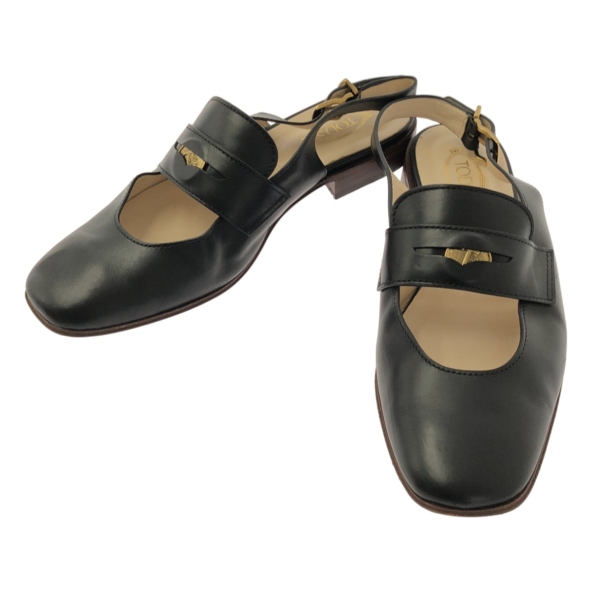 TOD'S | 皮革圓點搭配穆勒涼鞋平底鞋 | 37碼 |