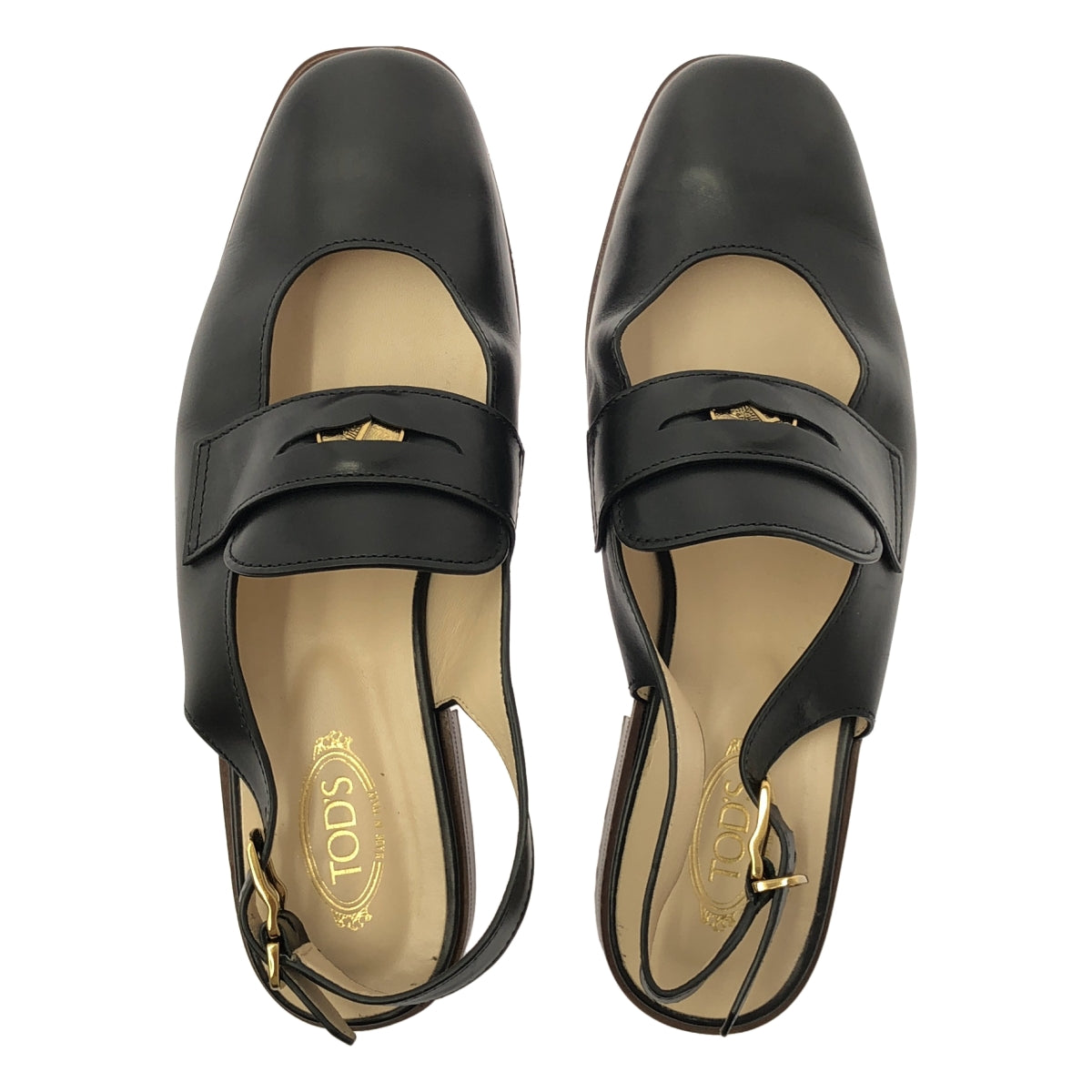 TOD'S | 皮革圓點搭配穆勒涼鞋平底鞋 | 37碼 |