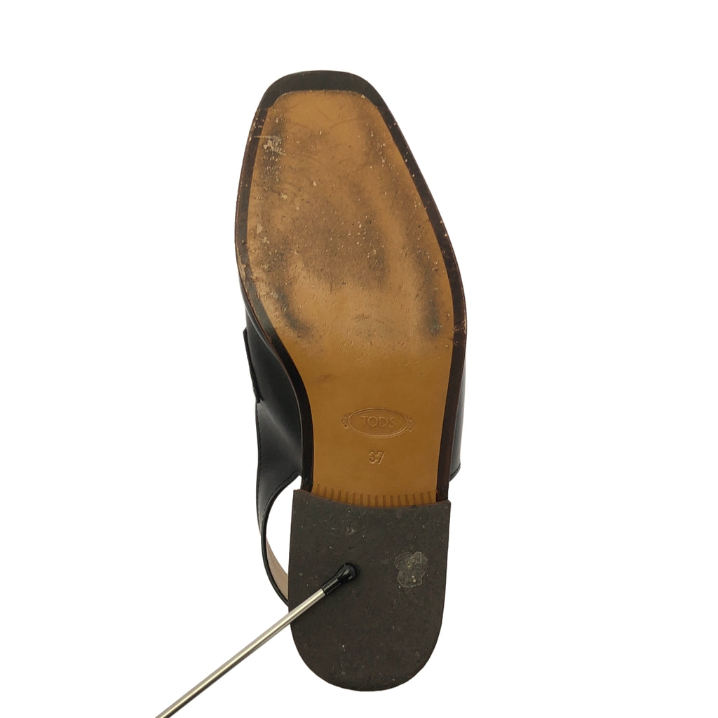 TOD'S | 皮革圓點搭配穆勒涼鞋平底鞋 | 37碼 |