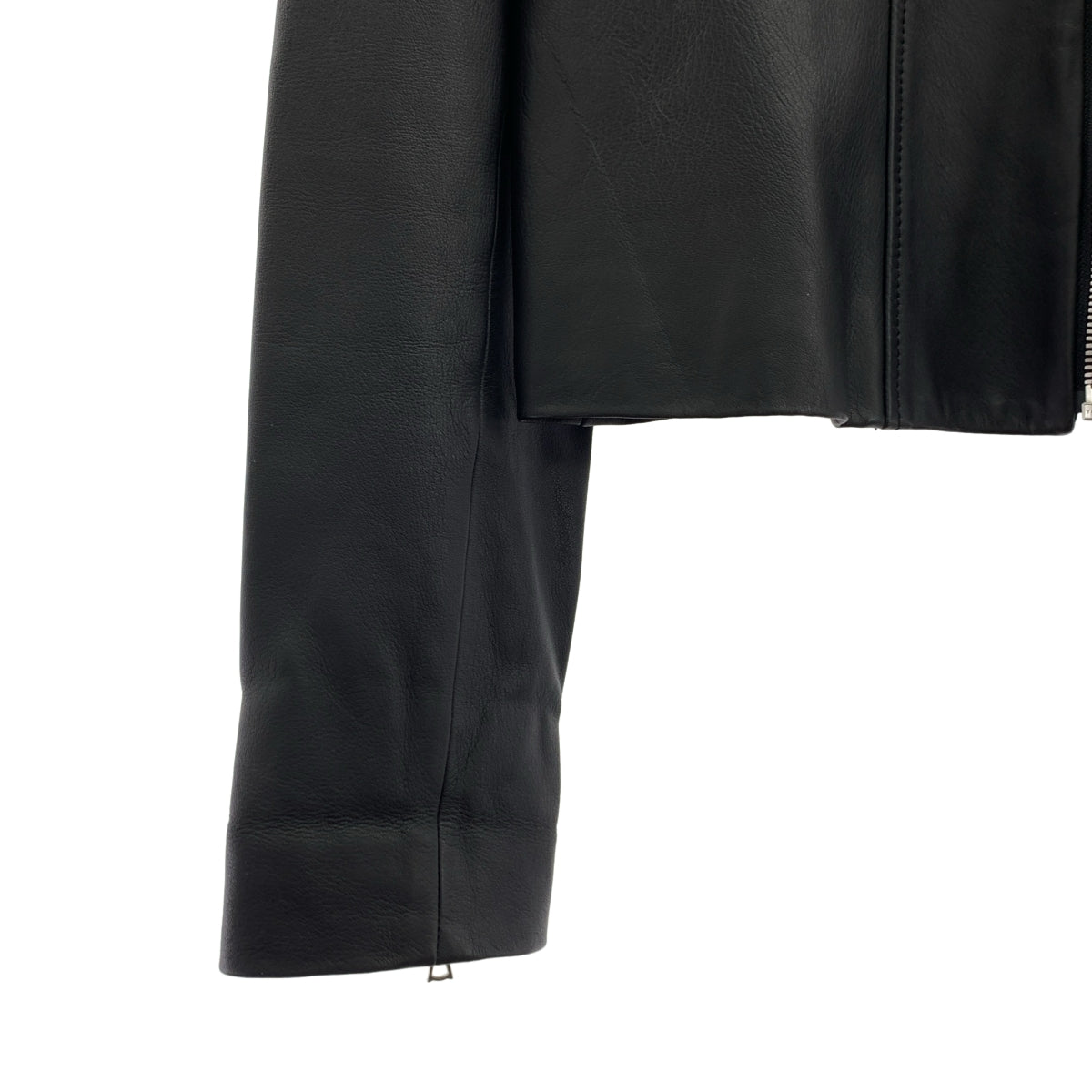 theory / セオリー | 羊革 ラムレザー ジップ ノーカラー ジャケット