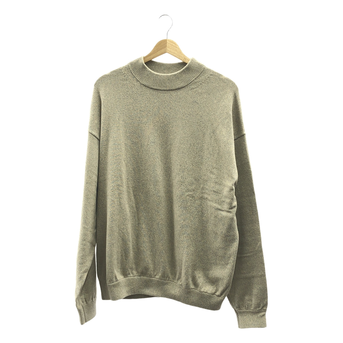 Crepuscule / クレプスキュール | Moc neck L/S 撚り 杢の綿 カシミヤ モックネックニット | 2 | ベージュ | メンズ