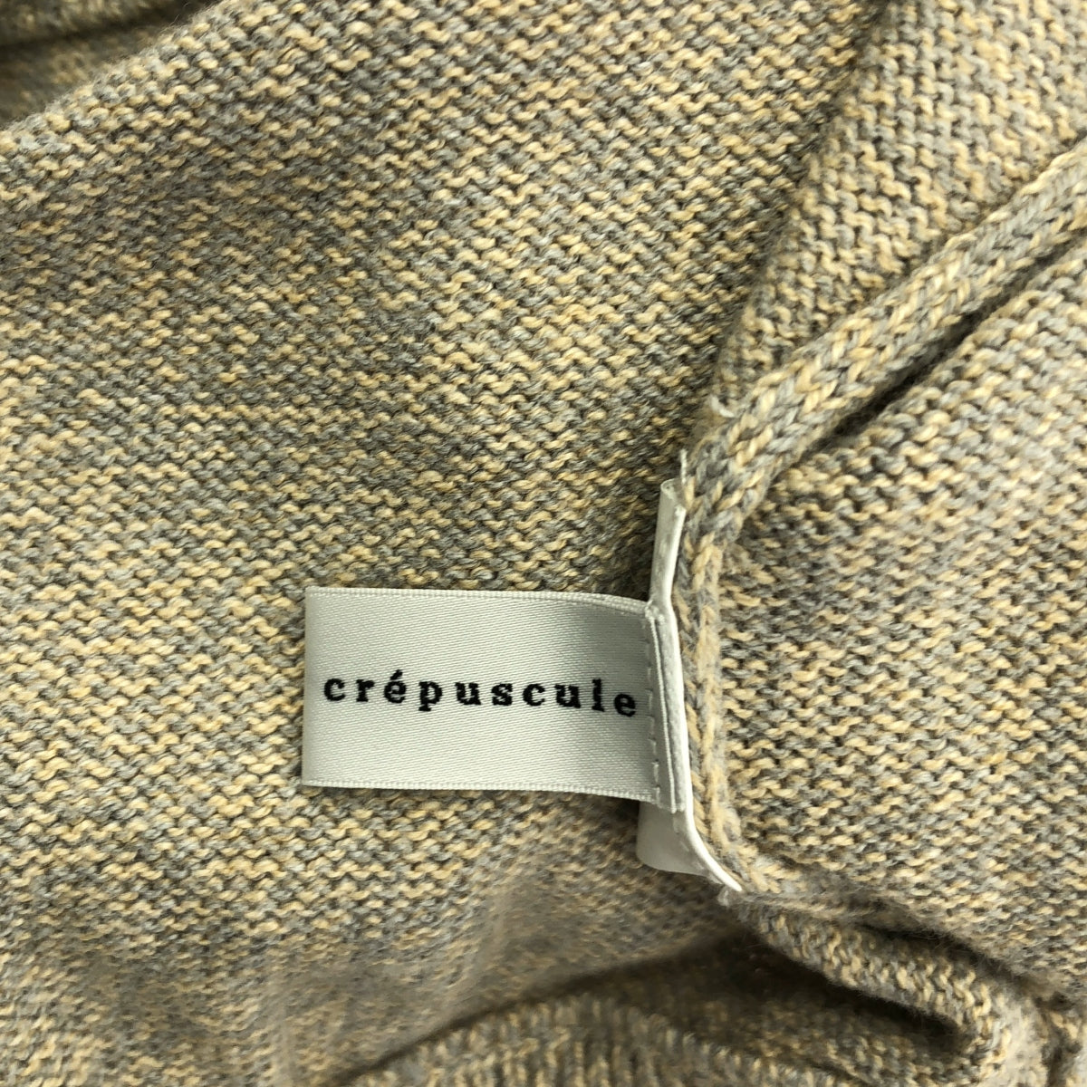 Crepuscule / クレプスキュール | Moc neck L/S 撚り 杢の綿 カシミヤ モックネックニット | 2 | ベージュ | メンズ