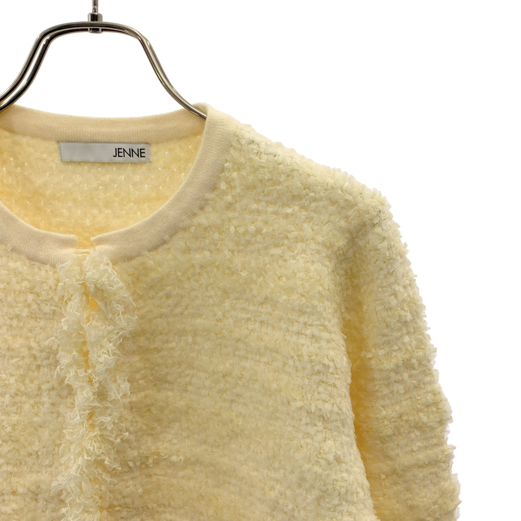 JENNE / ジェンヌ | リボンツイードニットジャケット | M | レディース