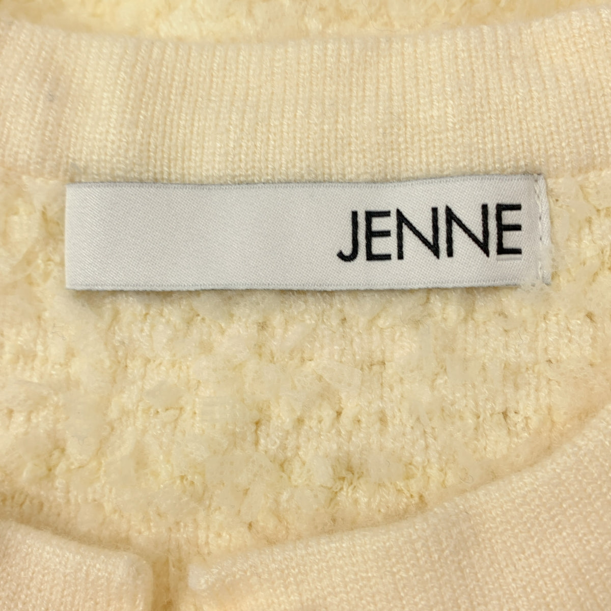 JENNE / ジェンヌ | リボンツイードニットジャケット | M | レディース