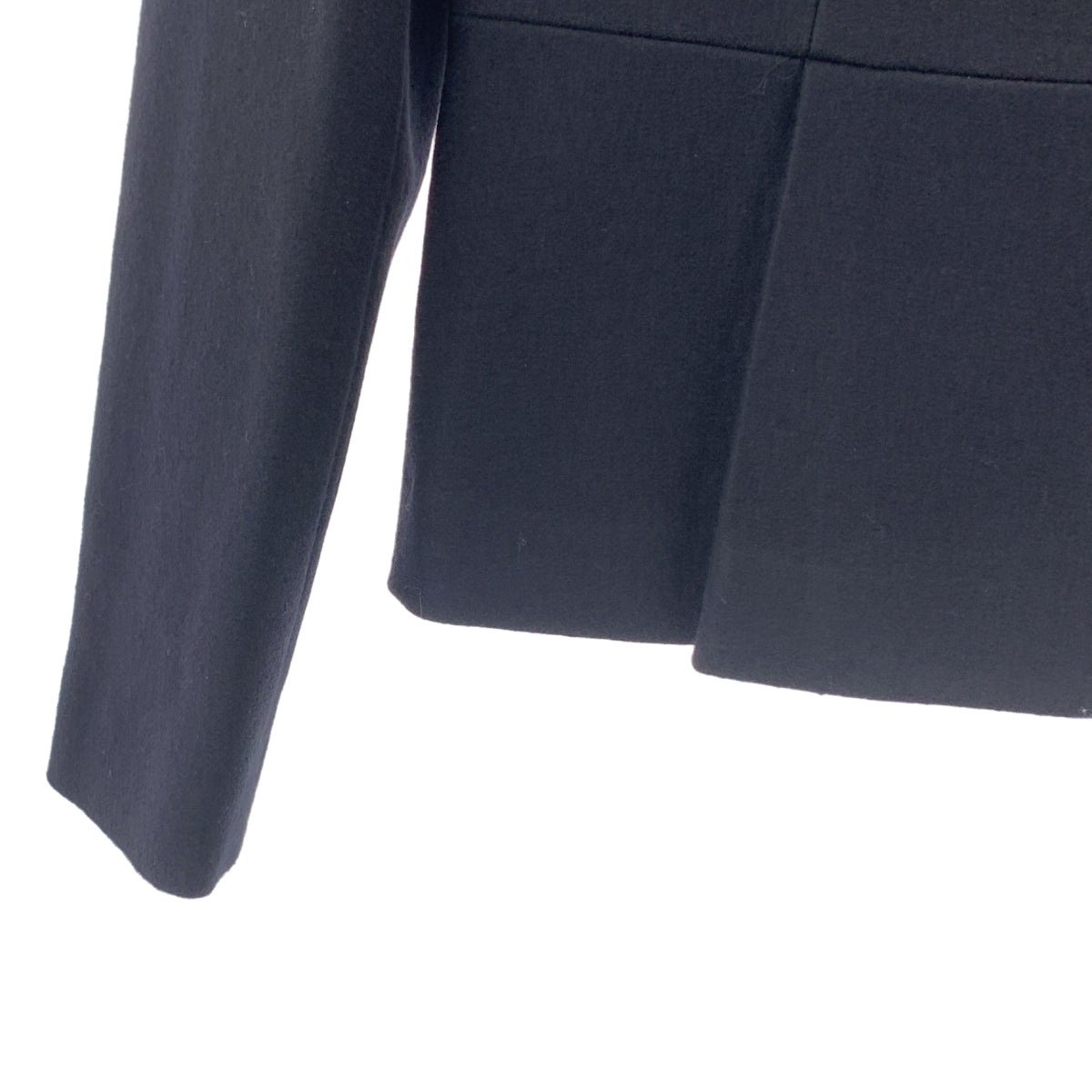 [狀況極佳] Tomorrowland BALLSEY | 羊毛套裝 | 無領夾克，前鉤和緊身裙 | 尺寸 36 | 黑色 | 女款