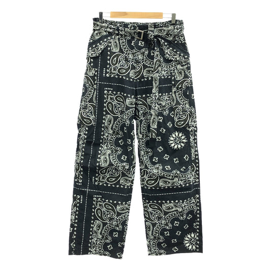 sacai / 사카이 | 2023SS | Bandana Print Pants / 총 무늬 페이즐리 벨티드 카고 바지 | 1 | 다크 네이비 계 | 남성