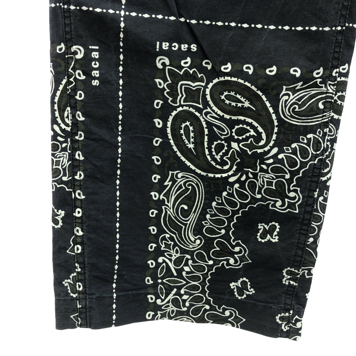 sacai / サカイ | 2023SS | Bandana Print Pants / 総柄 ペイズリー ベルテッド カーゴパンツ | 1 | ダークネイビー系 | メンズ