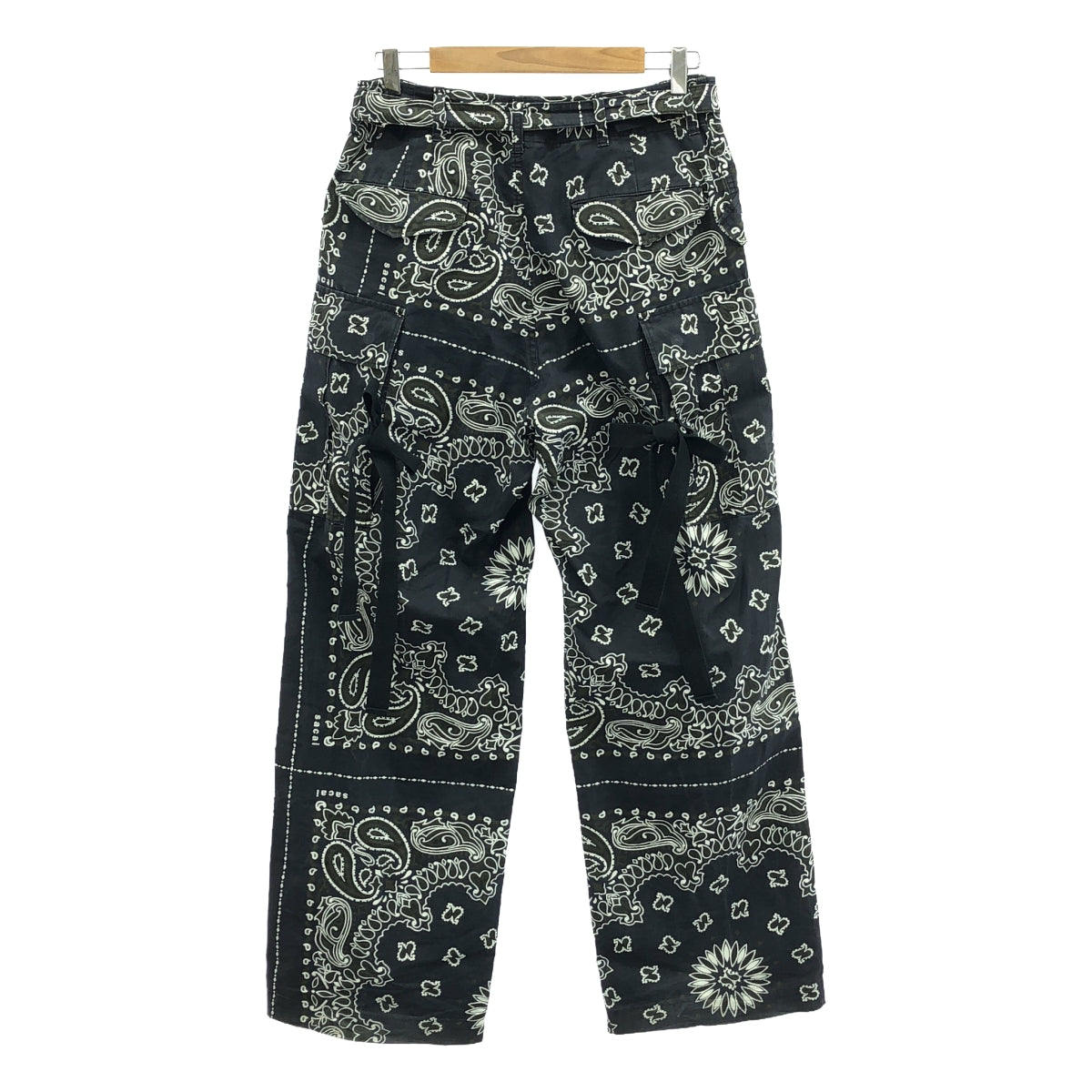 sacai / サカイ | 2023SS | Bandana Print Pants / 総柄 ペイズリー ベルテッド カーゴパンツ | 1 | ダークネイビー系 | メンズ